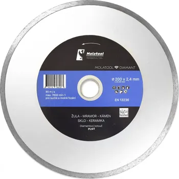 Řezný kotouč Diamantový řezný kotouč Molatool 200x2,4x22,2 Standard Profi