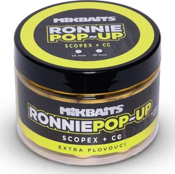 Boilies Mikbaits Ronnie pop-up 150ml - 14mm - Scopex+CC
