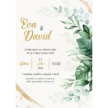 Svatební dekorace Svatební oznámení - A6 - S018