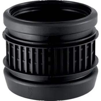 Vodovodní potrubí Geberit SILENT-DB20 přesuvné hrdlo DN56, s pevným bodem, odpadní, odhlučněné, PP, černá matná
