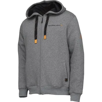 Rybářské oblečení Savage Gear Mikina Classic Zip Hoodie Grey Melange - Velikost XXL