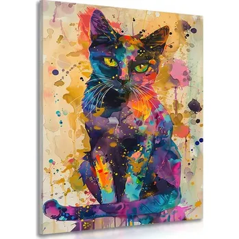 Obraz Dovido Obraz kočka s imitací malby