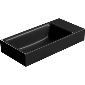 Umyvadlo NUBES keramické umyvadlo 50x25cm, broušená spodní hrana, bez otvoru, černá mat