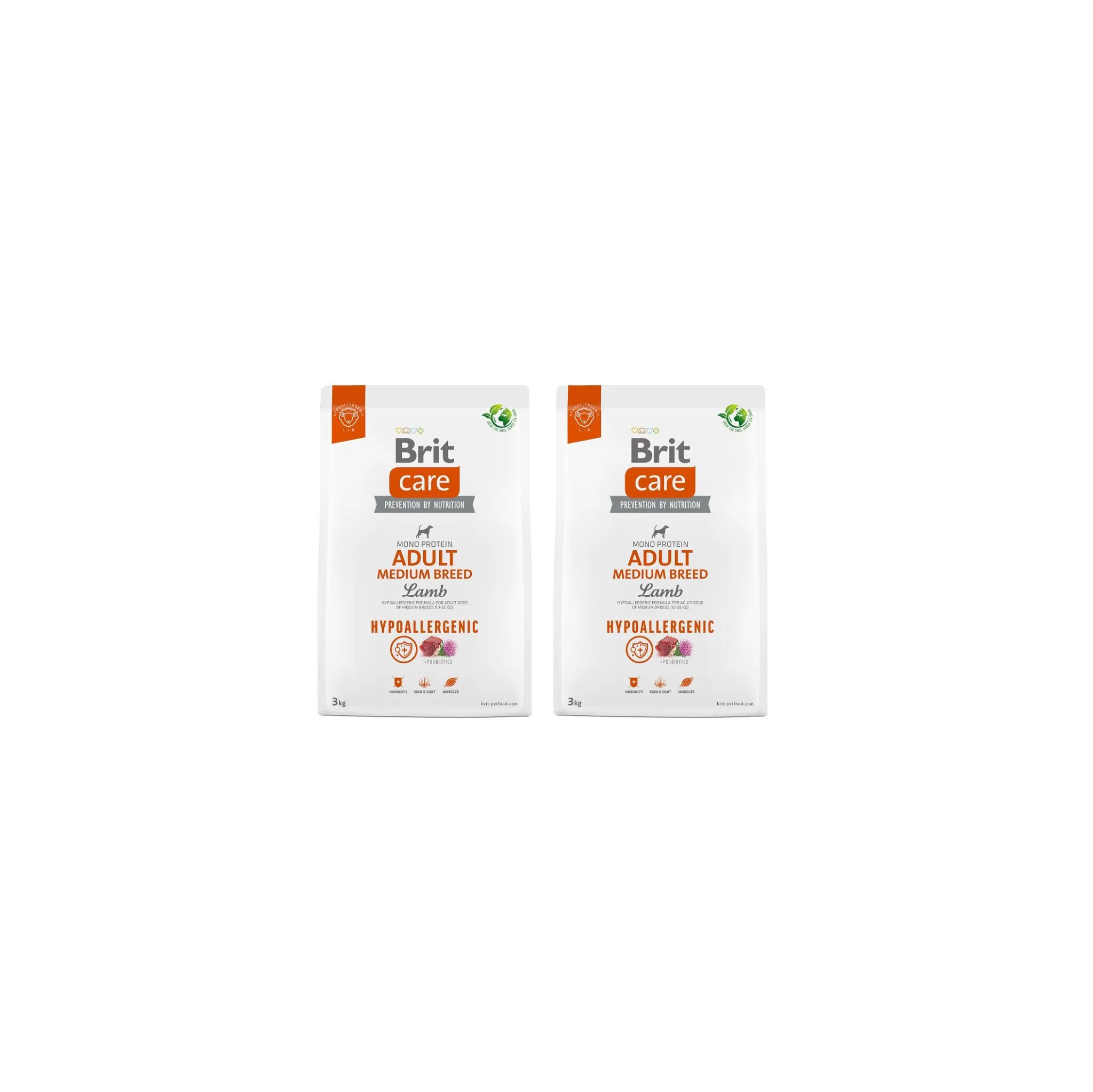 Fotografie 2 - Krmivo pro psa Brit Care Dog Hypoallergenic Adult Medium Breed Lamb 2x 3 kg
