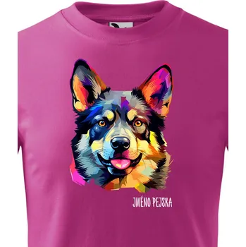 Dětské tričko Nórsky elkhound, Barva Purpurová, Velikost 122 cm/6 roků, Canvas Dětské tričko 2560