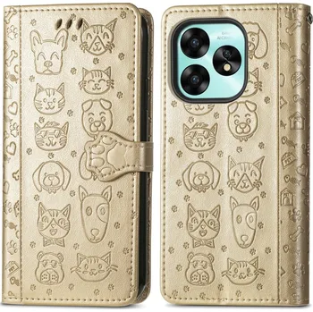 Příslušenství pro tablet VSECHNONAMOBIL 75027 ART ANIMALS Peněženkový obal pro Umidigi G5 / G5A zlatý