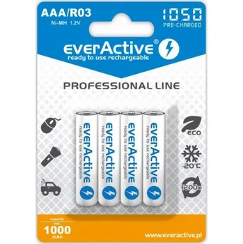 Článková baterie EverActive Professional Line AAA / R03 1050mAh baterie 4 ks.