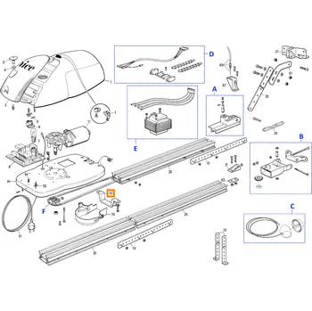 Pohon brány Nice BMESBR01.4567 upevnění lišty SPIDER / SPIDO