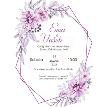 Svatební dekorace Svatební oznámení - A6 - S016