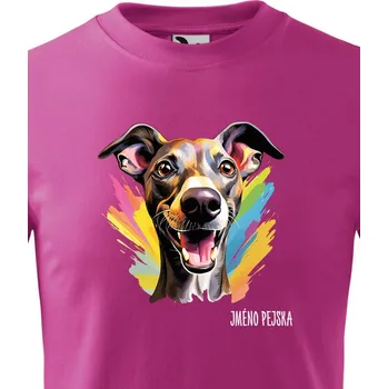 Dětské tričko Italský chrtík, Barva Purpurová, Velikost 110 cm/4 roky, Canvas Dětské tričko 2559