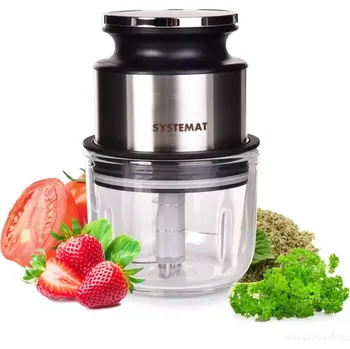 MINISEKÁTOR bezdrátový USB dobíjecí sekáček SYSTEMAT (na bylinky, cibuli, česnek a měkké plody, )