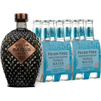 Gin Saigon Baigur Dry Gin 43,0% 0,7l + Fever-Tree Mediterranean Tonic 8x0,2 l (set)