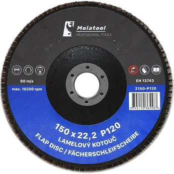 Brusný kotouč Lamelový brusný kotouč Molatool VSM Zirkon 150 mm P120