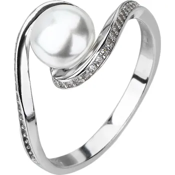 Prsten BEALIO BEALIO Stříbrný prsten ŘÍČNÍ PERLA vlnky 03-12382-2340 59 mm