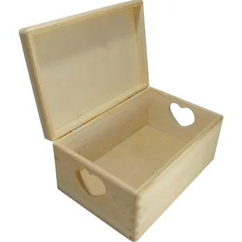 Úložný box Dřevotéka Dřevěná krabička - srdce - se zámkem 20x30cm Dřevotéka Dřevěná krabička - srdce - se zámkem 20x30cm