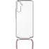 Pouzdro na mobilní telefon FIXED Pure Neck pro Samsung Galaxy A34 5G, transparentní/růžová šňůrka