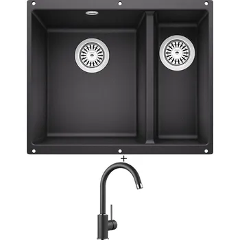 Granitový dřez Dřez pod desku SET Blanco ROTAN 340/160 U antracit 523077 + Blanco MIDA antracit 519415