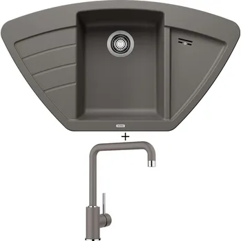 Granitový dřez Granitový dřez SET Blanco ZIA 9 E šedá vulkán 527395 + Blanco MILI šedá vulkán 527460