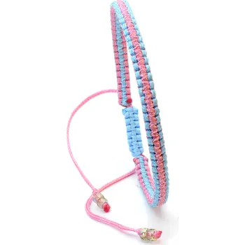Náramek WUX Dvoubarevný náramek - dámská velikost VELIKOST NÁRAMKU: Dámská...16cm, BARVA PROVÁZKU - 1: Růžová, BARVA PROVÁZKU - 2: Modrá světlá