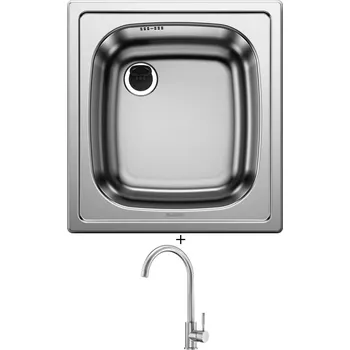 Nerezový dřez Nerezový dřez SET Blanco TOP EE 4 x 4 nerez přírodní lesk 501065 + Deante LIMA BBM F62M nerez