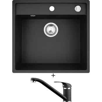 Granitový dřez Granitový dřez SET Pyramis CAMEA (50x53) 1B černá + Pyramis ASALIA černá