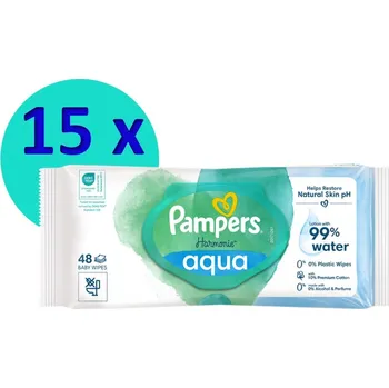 Dětský vlhčený ubrousek Pampers vlhčené ubrousky Harmonie Aqua - 15 x 48 ks