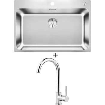 Nerezový dřez Nerezový dřez SET Blanco SOLIS 700-IF/A nerez kartáčovaný s excentrem PushControl 526127 + Deante ASTER 062 M chrom