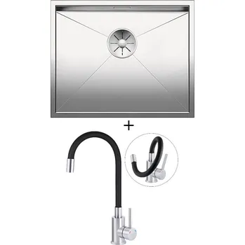 Nerezový dřez Dřez pod desku SET Blanco ZEROX 500-U nerez hedvábný lesk 521589 + Deante NEO LUNO BOC B720 nerez