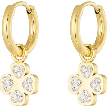 Náušnice ORNAMENTI Pozlacené náušnice Clover zirkon gold