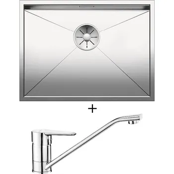 Nerezový dřez Dřez pod desku SET Blanco ZEROX 550-U nerez hedvábný lesk 521591 + Deante CORIO BFC 060M chrom