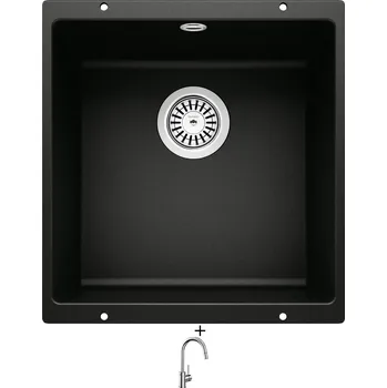 Kuchyňský dřez Dřez pod desku SET Blanco ROTAN 400 U černá 526097 + Blanco MIDA-S chrom 521454