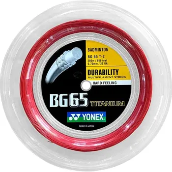 Badmintonový výplet badmintonový výplet YONEX BG 65 TITANIUM (200m) červená