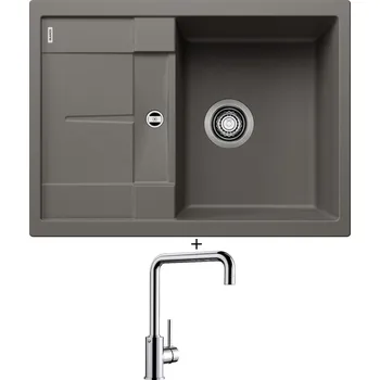 Kuchyňský dřez Granitový dřez SET Blanco METRA 45 S Compact šedá vulkán 527286 + Blanco MILI chrom 519413