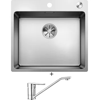 Nerezový dřez Nerezový dřez SET Blanco ANDANO 500-IF/A nerez hedvábný lesk s excentrem PushControl 525245 + Deante CORIO BFC 060M chrom
