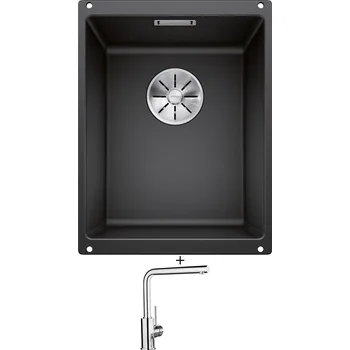 Granitový dřez Dřez pod desku SET Blanco SUBLINE 320-U antracit 523406 + Blanco MILA chrom 519414
