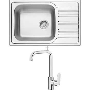 Nerezový dřez Nerezový dřez SET Deante XYLO ZEX 011B nerez + Deante ALPINIA BGA 063M chrom