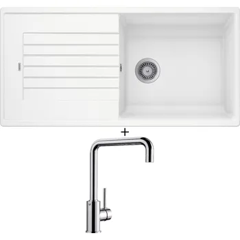 Kuchyňský dřez Granitový dřez SET Blanco ZIA XL 6 S bílá 517571 + Blanco MILI chrom 519413