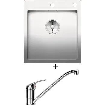 Nerezový dřez Nerezový dřez SET Blanco CLARON 400-IF/A nerez hedvábný lesk excentrem PushControl 521632 + Blanco DARAS chrom 517720