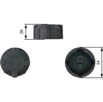 Palivová nádrž Uzavírací víčko, nádoba chladiva GATES RC202