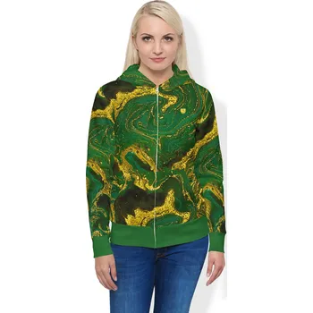 Dámská mikina UTOPY Dámská sportovní mikina Green Ease fullprint na zip Velikost: XXL