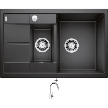Granitový dřez Granitový dřez SET Blanco METRA 6 S Compact antracit s excentrem 513473 + Blanco MIDA-S chrom 521454