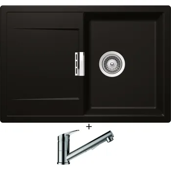 Kuchyňský dřez Granitový dřez SET Schock MONO D-100S Night + Schock EVINAS 577120 nerez