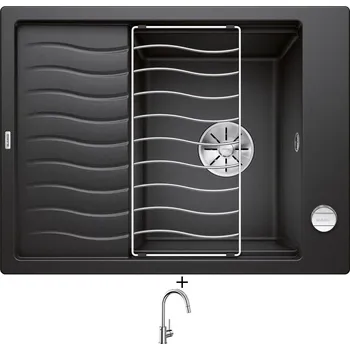 Granitový dřez Granitový dřez SET Blanco ELON 45 S antracit + excentrické ovládání + Blanco MIDA-S chrom 521454