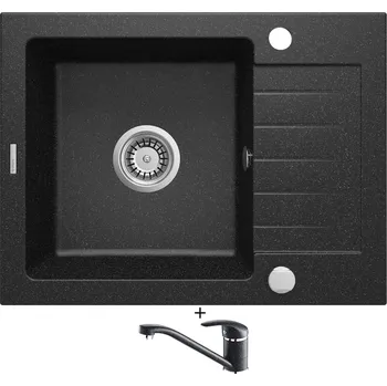 Granitový dřez Granitový dřez SET Deante ZORBA ZQZ 211A černá + Laveo IGA BGG 760D černá