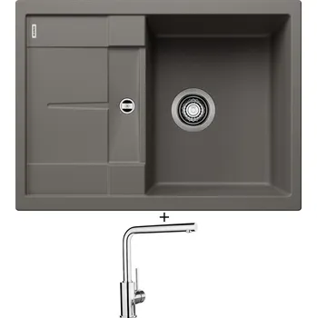 Kuchyňský dřez Granitový dřez SET Blanco METRA 45 S Compact šedá vulkán 527286 + Blanco MILA chrom 519414
