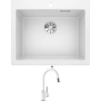 Granitový dřez Granitový dřez SET Blanco PLEON 6 bílá 521683 + Blanco MIDA-S bílá 521457