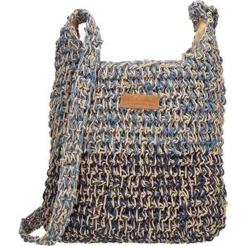 Kabelka Dámská crossbody proutěná kabelka modrá – PE-Florence Natural Life 22455, kabelka vak, papírové lano, nastavitelný dlouhý popruh, zapínání na zip | Cooltovka.cz