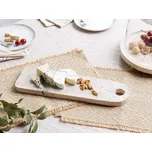 Stojan na dort světle hnědý mangové dřevo 41 x 12 x 2 cm dekorativní stylový vyřezávaný podnos na zákusky Beliani