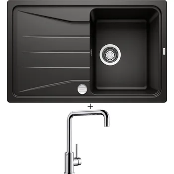 Kuchyňský dřez Granitový dřez SET Blanco SONA 45 S černá s excentrem + Blanco MILI chrom 519413