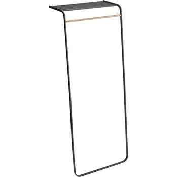 Věšák Černý kovový stojací věšák s policí Yamazaki Tower II. 160 cm